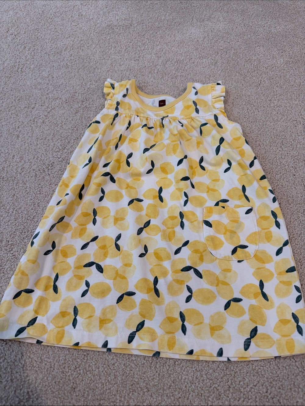 Yellow Lemon Print Kids Dress - Brand:
